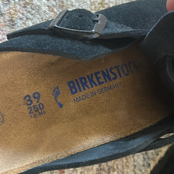Birkenstock’s Boston Soft Footbed Suede Leather Clogs with Buckle in Black SZ 8 - Picture 4 of 5